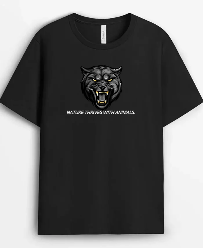 Nature Thrives With Animals Geumbull T-Shirt - Black