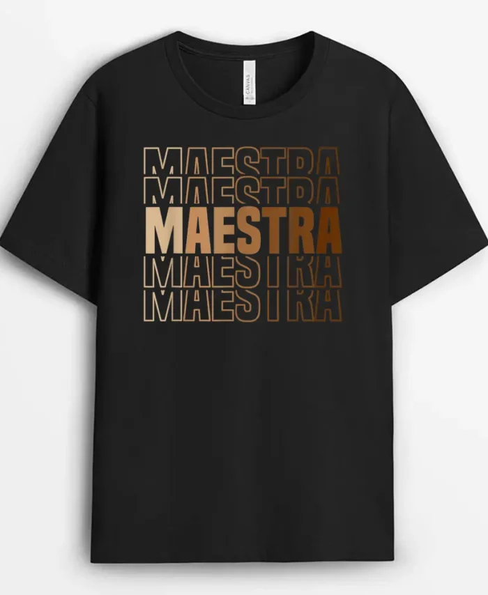 Maestra Melanin Teacher Bilingual Teacher Appreciation T-Shirt - Black