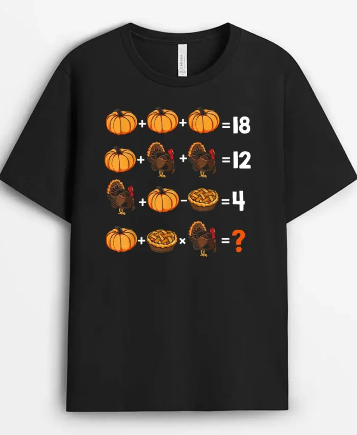Math Teacher Humor Thanksgiving Weekend Order Of Operations T-Shirt - Black
