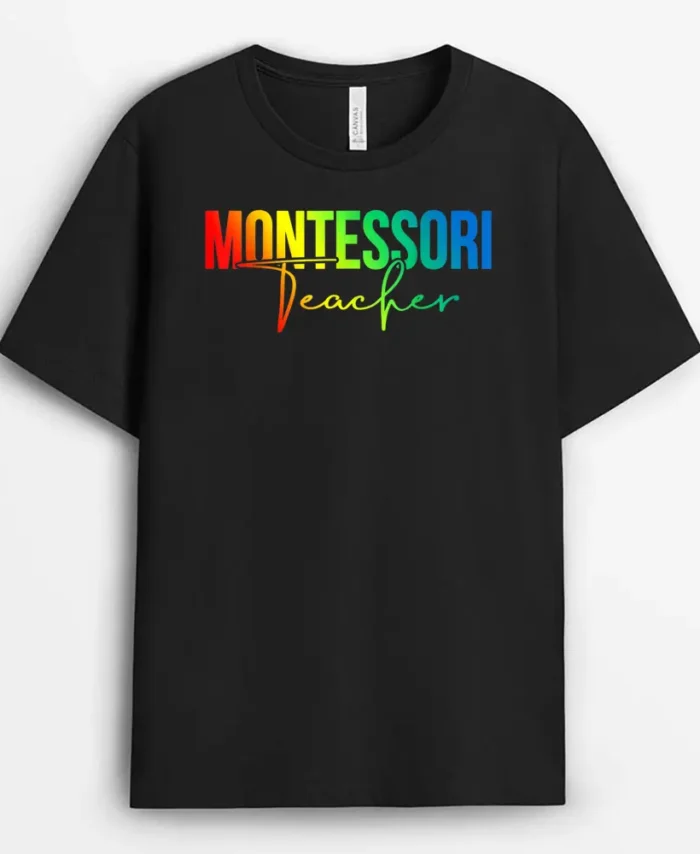 Montessori Squad Tie Dye For Montessori Teachers T-Shirt - Black