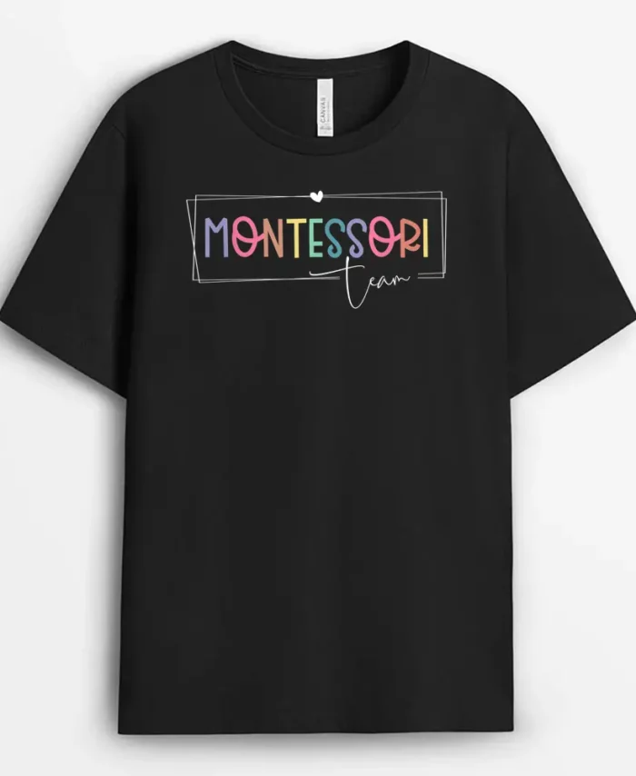 Montessori Teacher Team Montessori Teacher Squad T-Shirt - Black