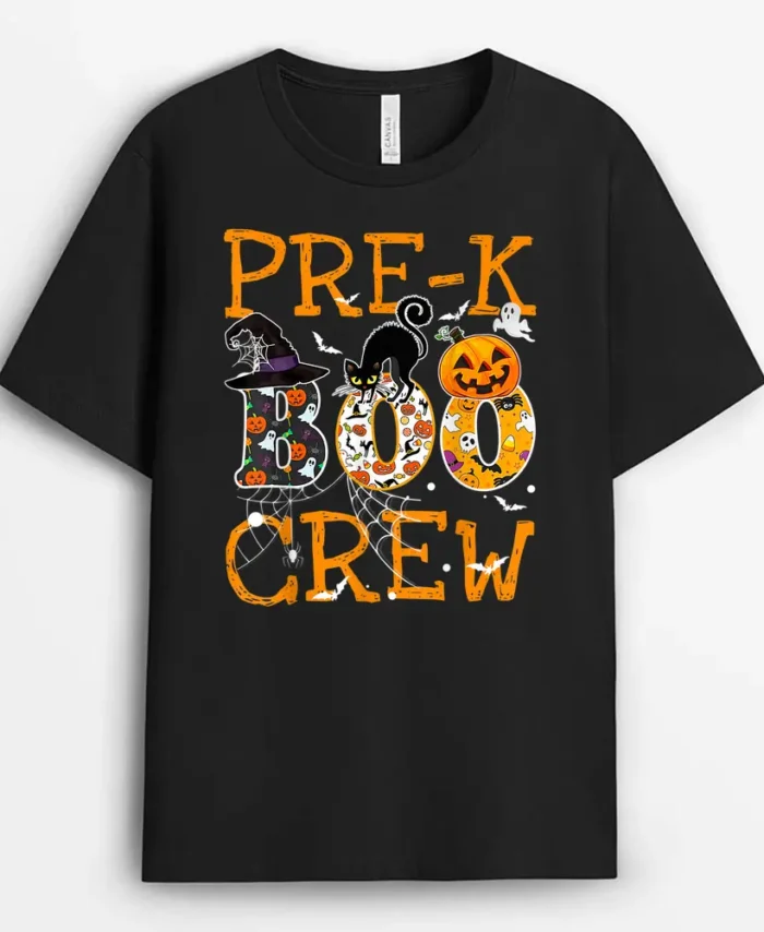 Pre-K Boo Vintage Halloween Costumes For Pre-K Teachers T-Shirt - Black