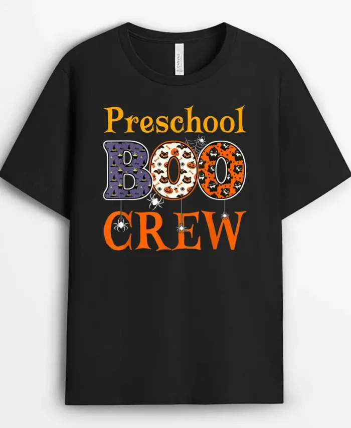 Preschool Boo Crew Pre-K Preschool Spooky Halloween Teacher T-Shirt - Black