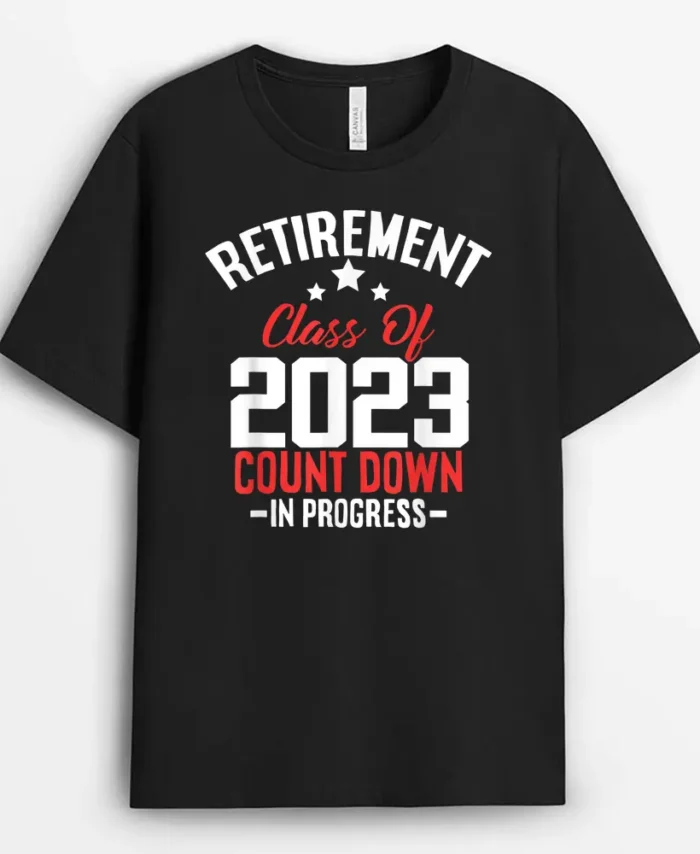 Retirement Class Count Down Progress Retired Teacher T-Shirt - Black