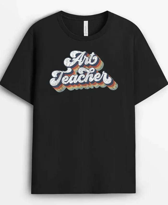 Retro Art Teacher For Artist Teacher Team T-Shirt - Black