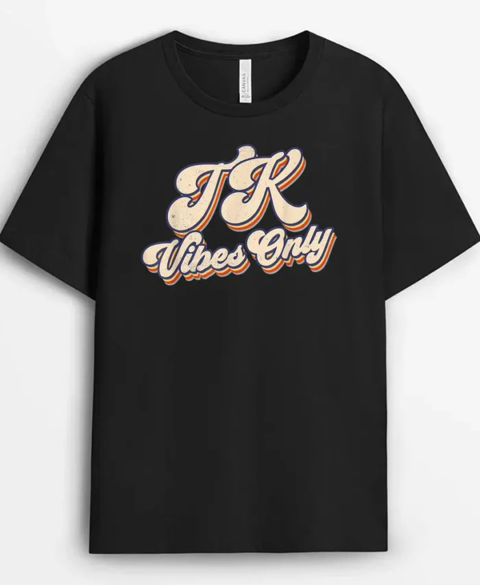 Retro Vintage TK Vibes Teacher Student Back To School T-Shirt - Black