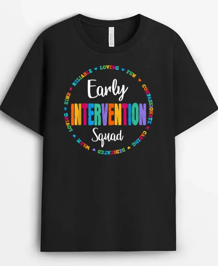RTI Team T Response Early Intervention SQUAD Teacher School T-Shirt - Black