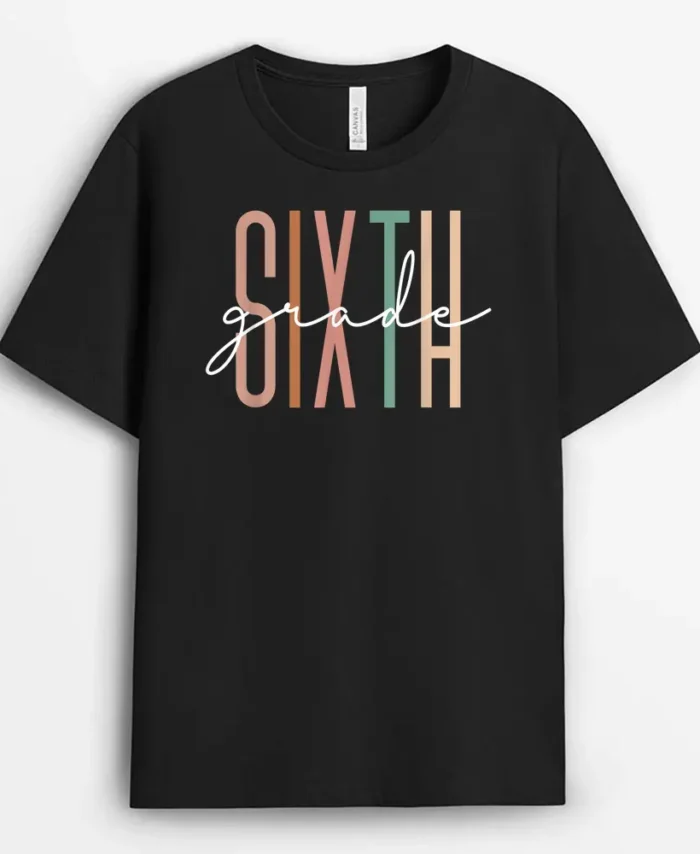 Sixth Grade Girls Boys Teacher Team 6th Grade Squad T-Shirt - Black
