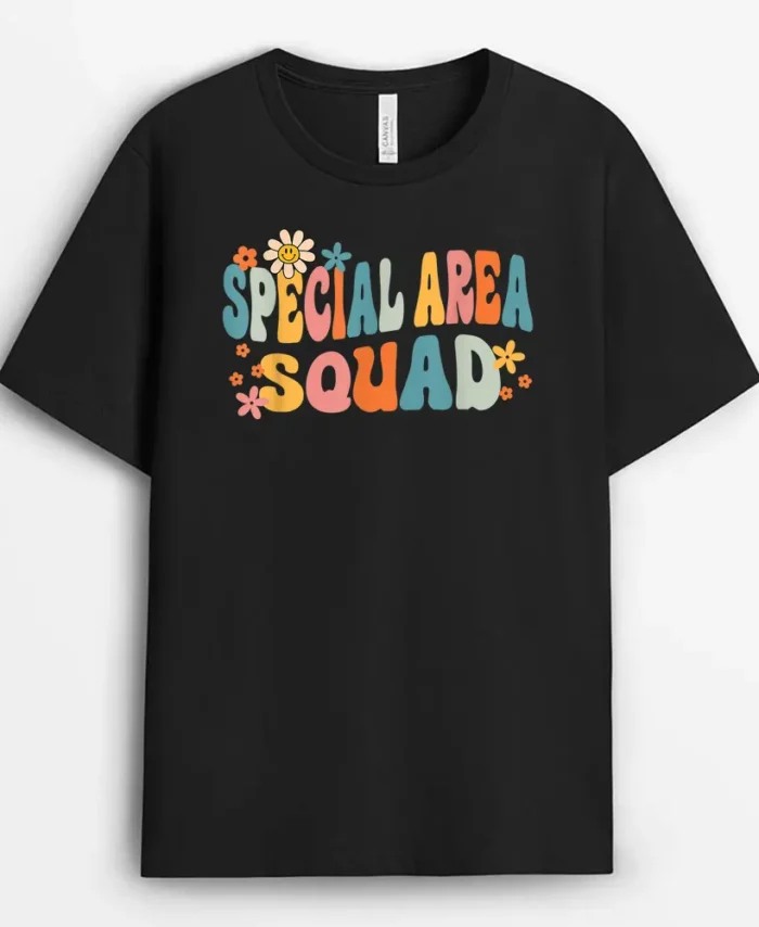 Special Area Squad Groovy Teacher Student T-Shirt - Black