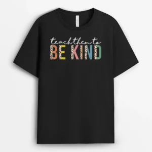 Teach Them To Be Kind Leopard Back To School Teacher Student T-Shirt - Black
