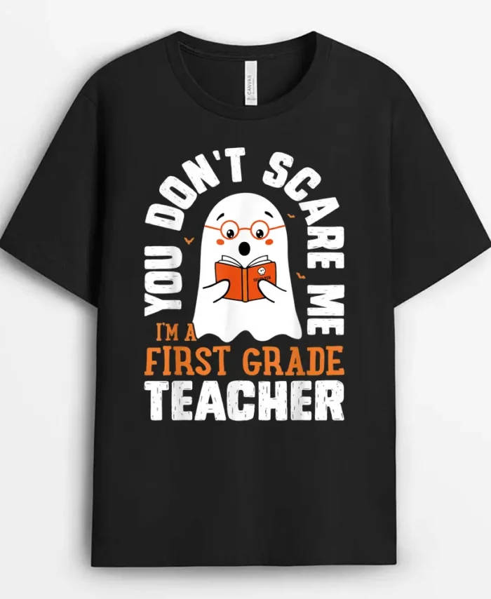 Teacher Halloween Costume Funny Teacher Student First Grade T-Shirt - Black
