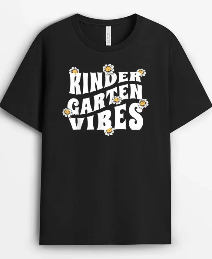 Teacher Kindergarten Vibes T-Shirt - Black