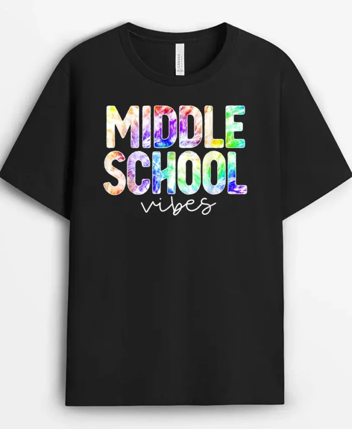 Teacher Student Middle School Vibes First Day Of School Kids T-Shirt - Black
