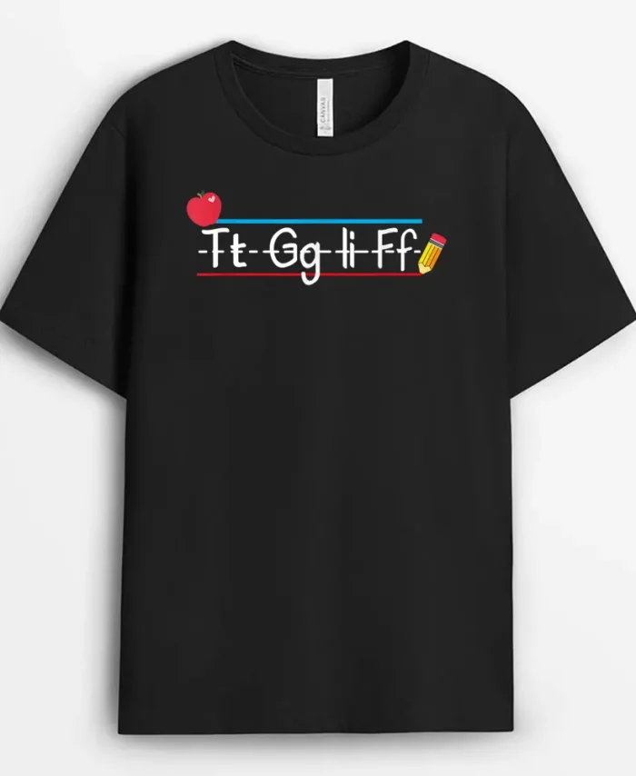 TGIF - Alphabet Friday Teacher Gift - Thank God It's Friday T-Shirt - Black