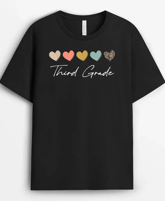 Third Grade Girls Boys Teacher Team 3rd Grade Squad T-Shirt - Black