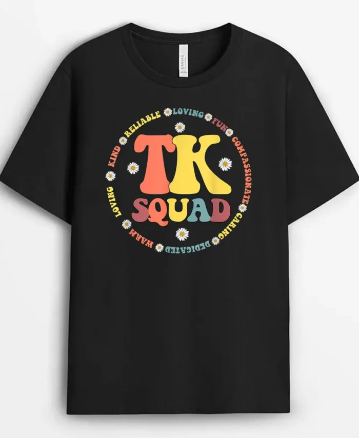 TK Squad S Transitional Kindergarten Back To School T-Shirt - Black