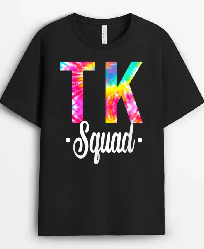 TK Squad Transitional Kindergarten Teacher Back To School T-Shirt - Black