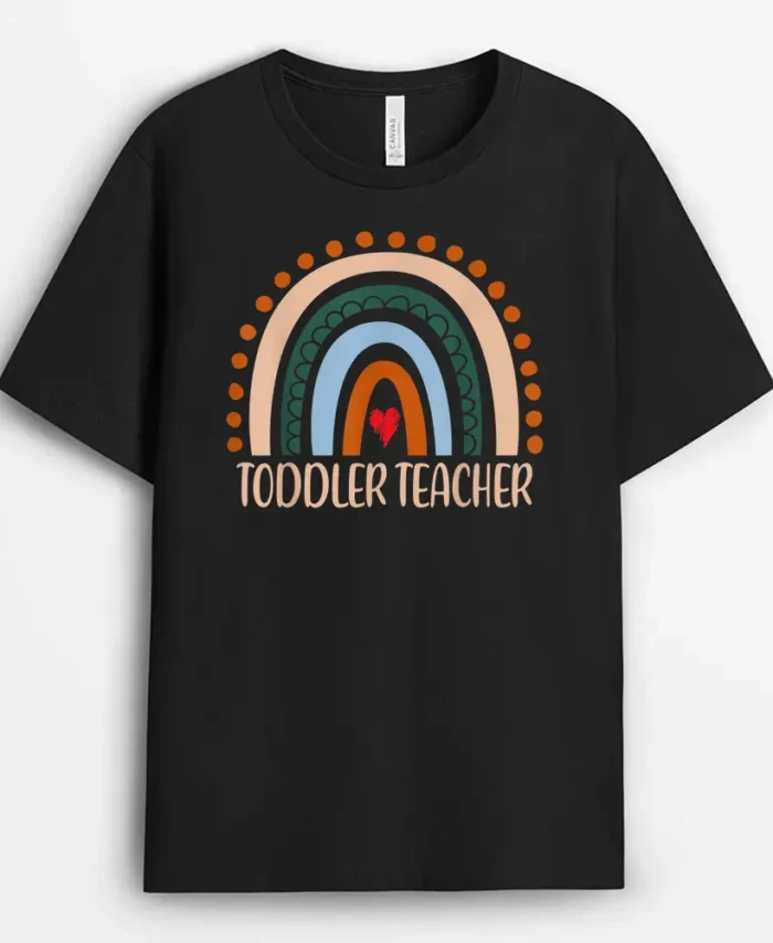Toddler Teacher Rainbow Appreciation Day Back To School T-Shirt - Black
