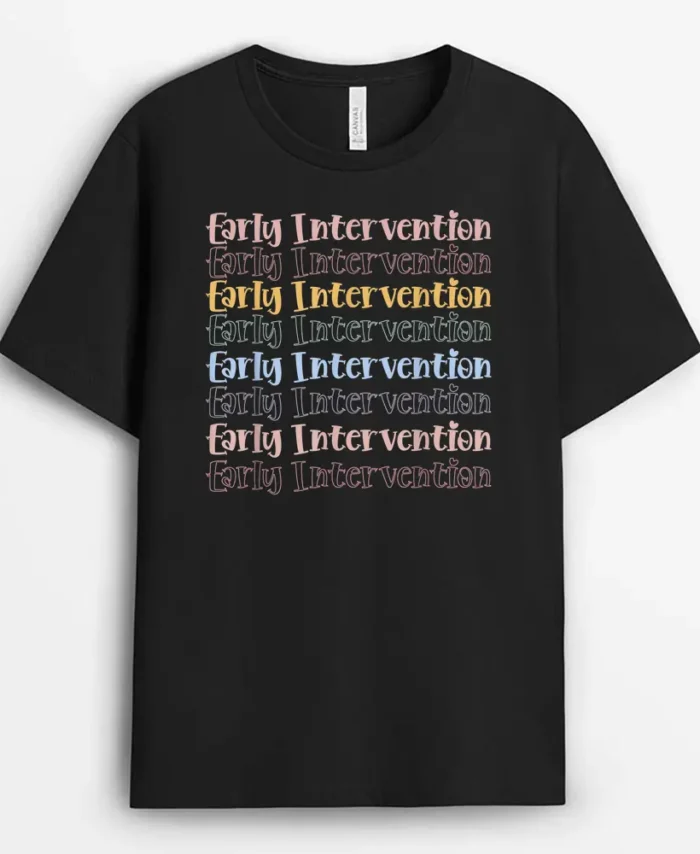Vintage Early Intervention Ecse Teacher Childhood Education T-Shirt - Black