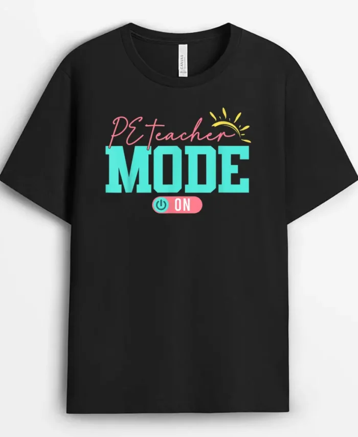 Vintage PE Teacher Mode On Back To School Appreciation T-Shirt - Black