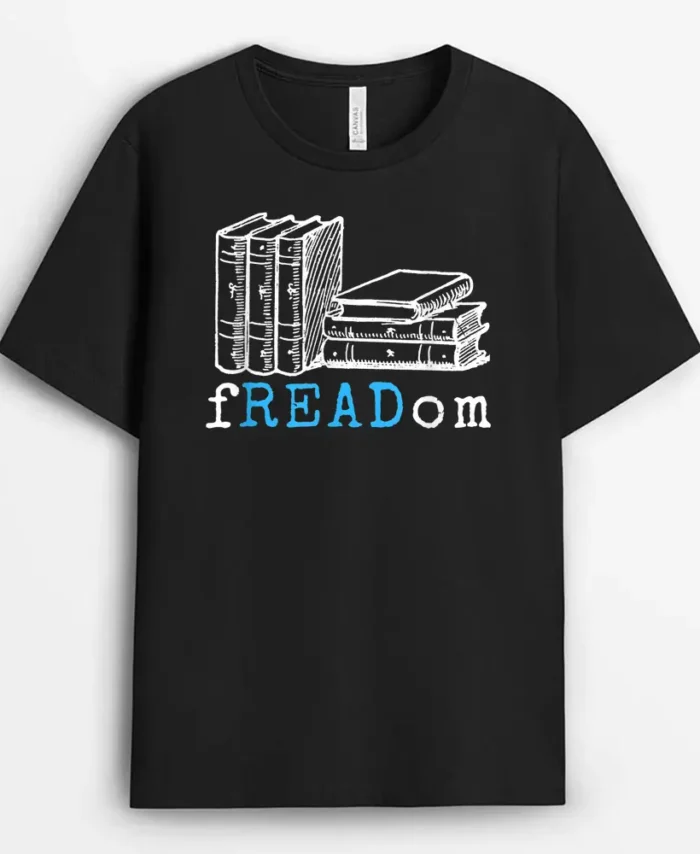 Vintage Retro FREADom  I Read Banned Books T-Shirt - Black