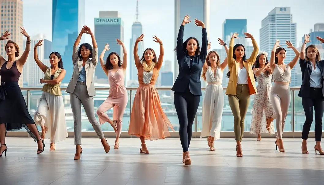 Fashion enthusiasts embracing elegant stretching routines for style and poise.