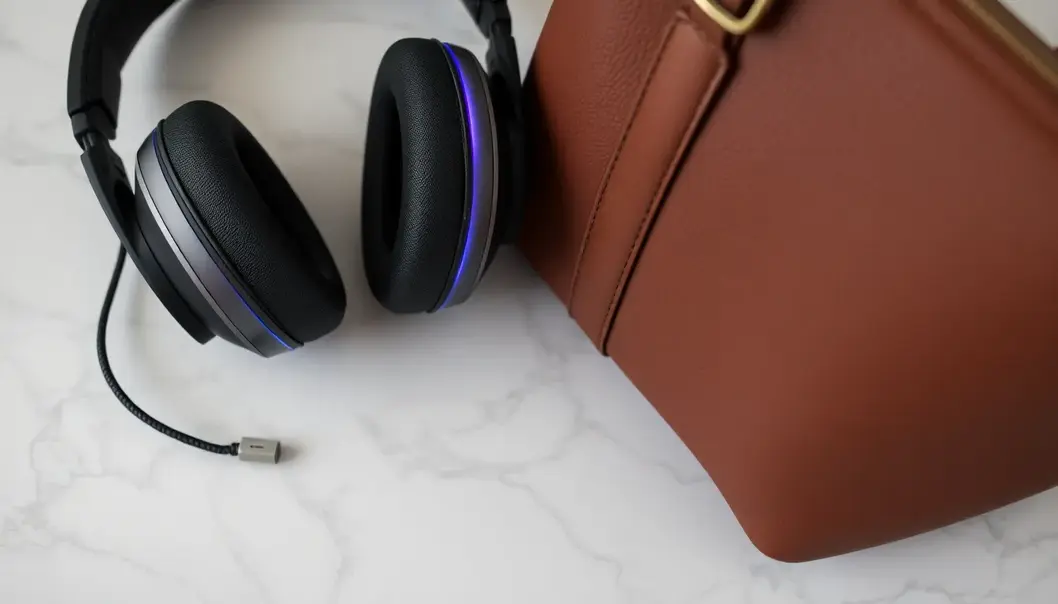 A stylish headset blending audio excellence with fashion.